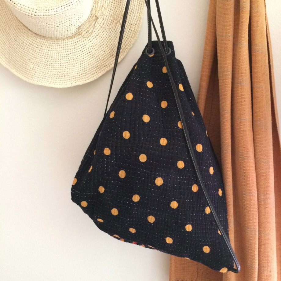Yesness Kantha Drawstring Backpack